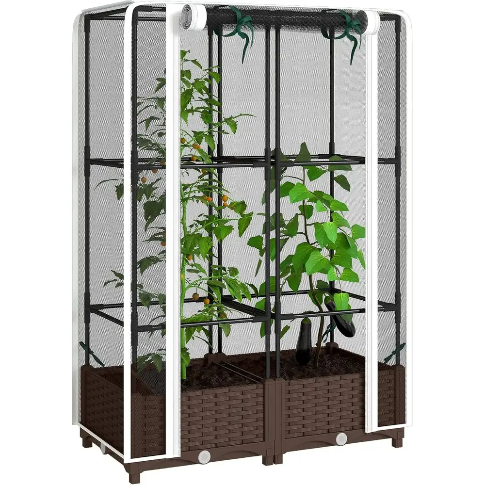 Self Watering Planter - Tempat Tanam Terangkat dengan Teralis, Penyangga