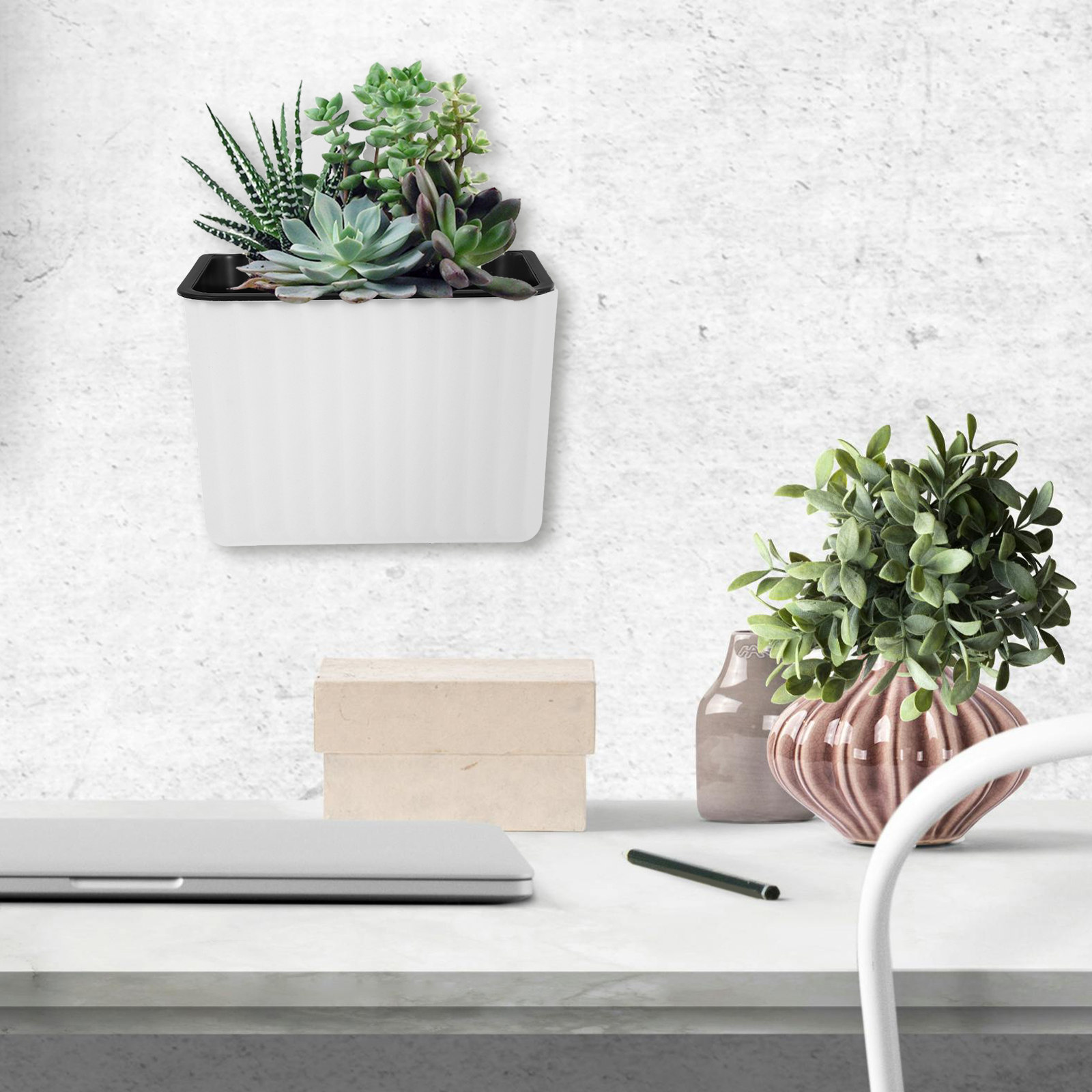 Self Watering Planter - 2 Buah Pot Bunga Gantung Dinding,