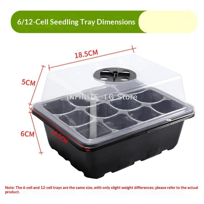 Seed Starter Tray - Baki Penyemaian Rumah dengan 6/12 Sel,