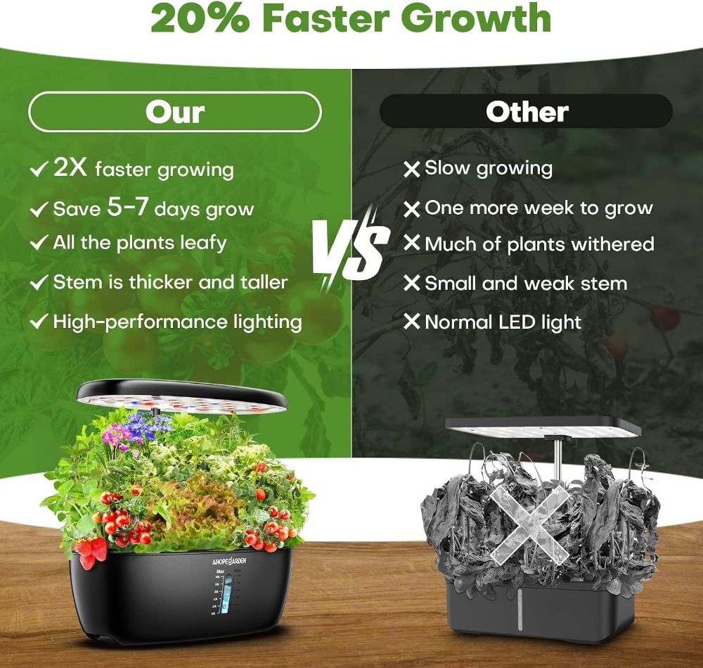 12 Pot Kebun Hidroponik dengan - Indoor Herb Garden ulasan dan harga
