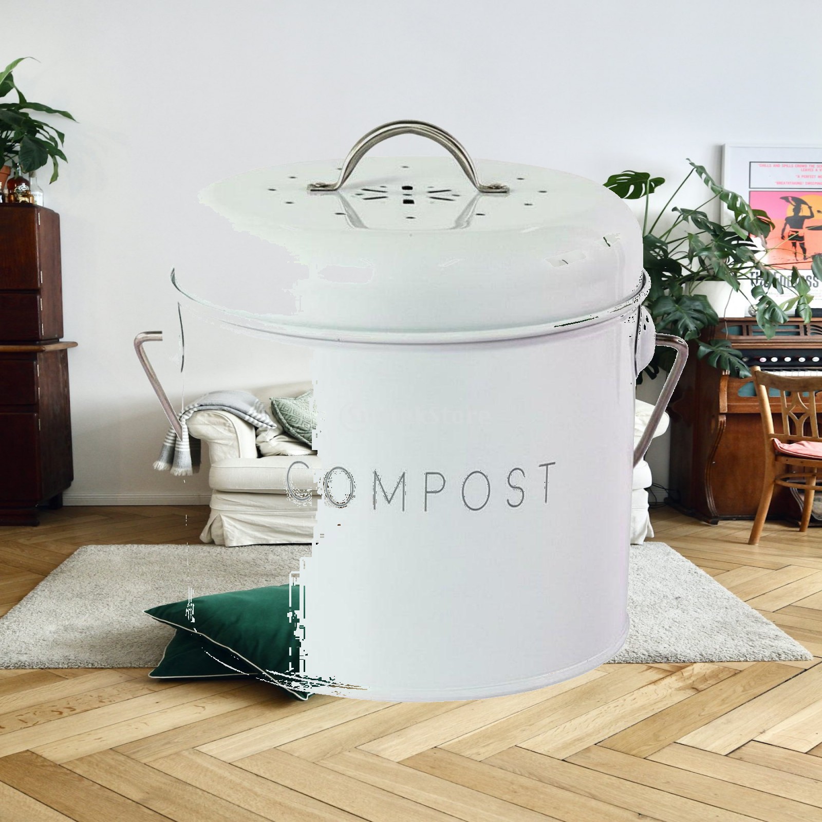 Tempat Sampah Meja untuk Dapur - Compost Bin ulasan dan harga